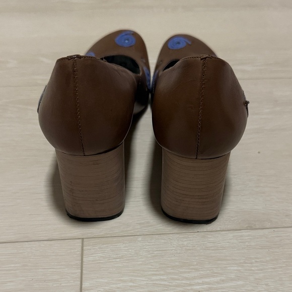 Vintage Morenatom Brown Heels with Blue Accents - Picture 8 of 13